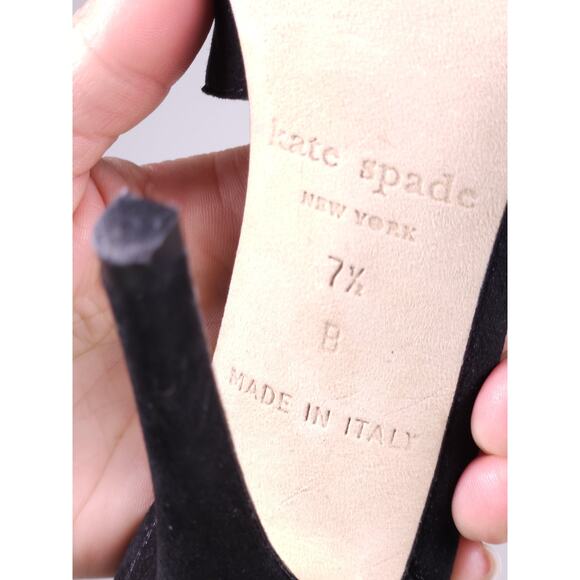 Kate Spade New York Black Suede Strappy Heels – Women’s 7.5B – Made in Italy - Picture 3 of 12